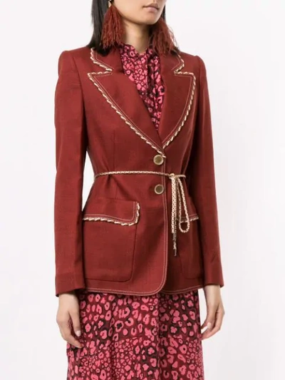 Shop Peter Pilotto Single Breasted Blazer In Red