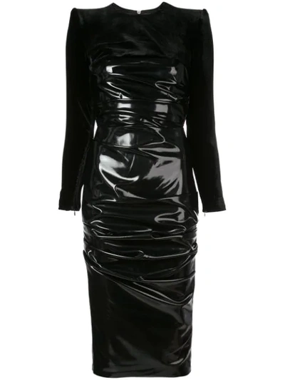 Shop Alex Perry Hart Layered-effect Dress In Black