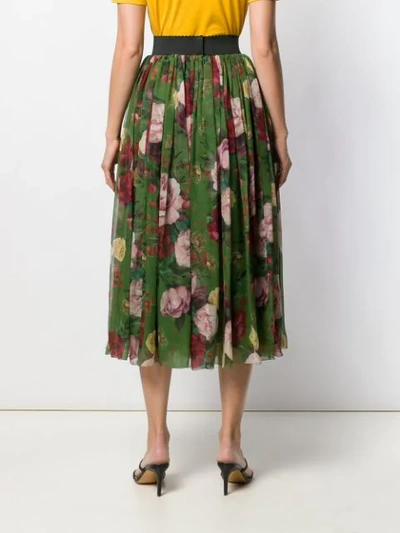 Shop Dolce & Gabbana Floral Print Midi Skirt In Hv82a