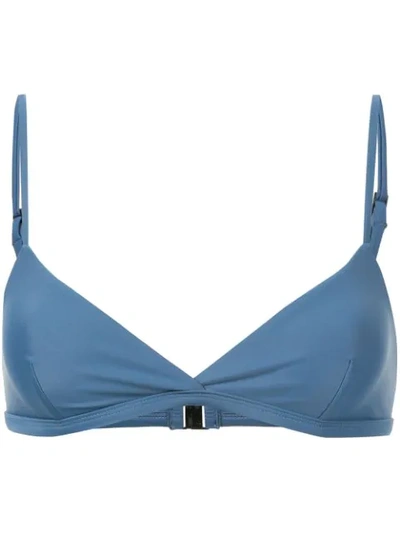 Shop Matteau Tri Crop Bikini Top In Blue