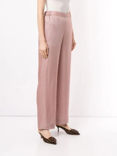 Shop Bouguessa Houndstooth Print Wide Leg Trousers In Pink