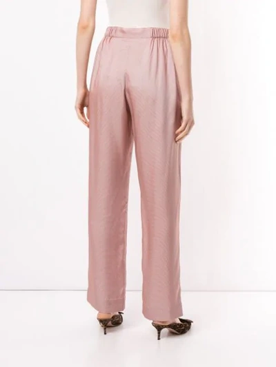 Shop Bouguessa Houndstooth Print Wide Leg Trousers In Pink