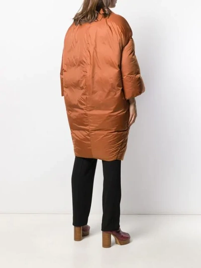 Shop Rick Owens Gesteppter Oversized-mantel In Rust