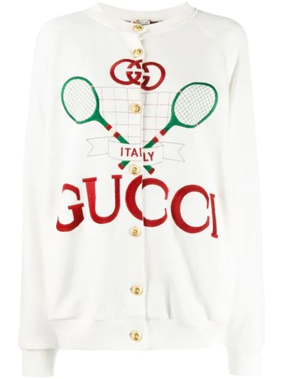 Shop Gucci Reversible  Tennis Jacket In White