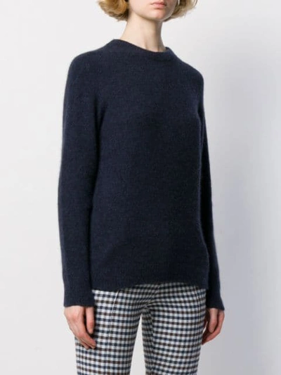 Shop Roberto Collina Crew Neck Slim-fit Jumper In 10 Navy