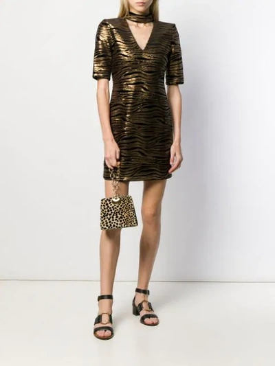 Shop Alice And Olivia Inka Leopard Print Dress In Gold