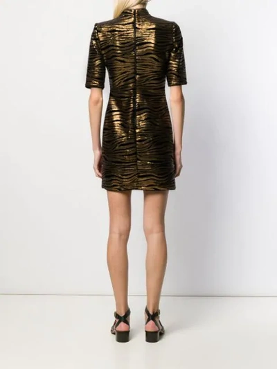 Shop Alice And Olivia Inka Leopard Print Dress In Gold