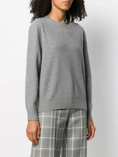 Shop Stella Mccartney Split-neck Boiled Sweater In Grey