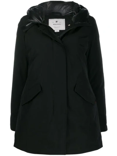 Shop Woolrich Hooded Padded Jacket In Black