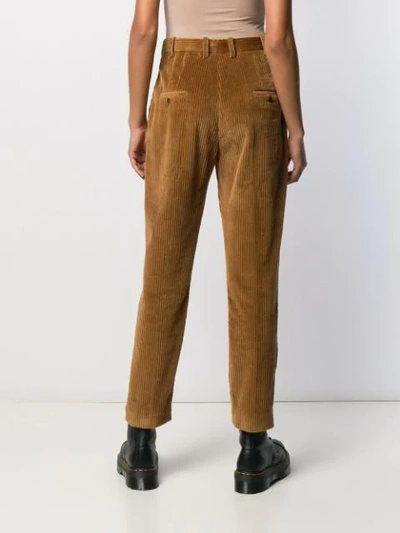 Shop Neil Barrett Corduroy Effect High-waist Trousers In Brown