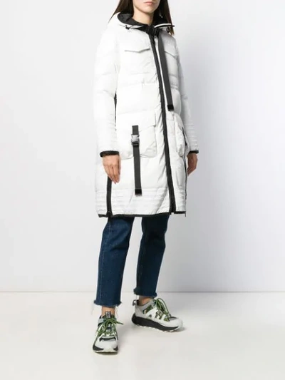 Shop Pinko Padded Zip-front Coat In White