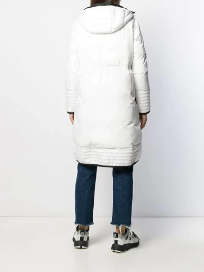 Shop Pinko Padded Zip-front Coat In White