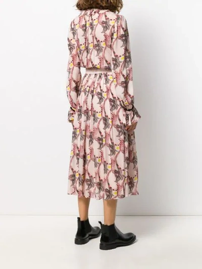 Shop Temperley London Maggie Feather-print Shirt Dress In Pink