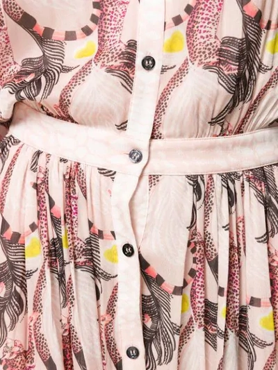 Shop Temperley London Maggie Feather-print Shirt Dress In Pink