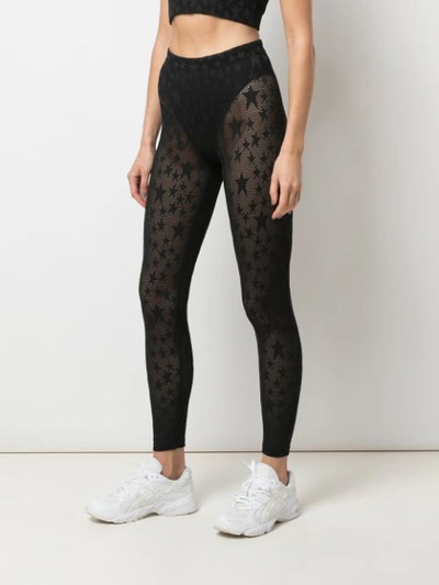 Shop Adam Selman Sport Star-print Leggings In Black