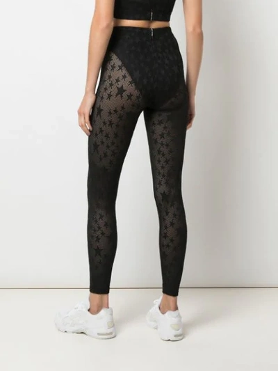 Shop Adam Selman Sport Star-print Leggings In Black