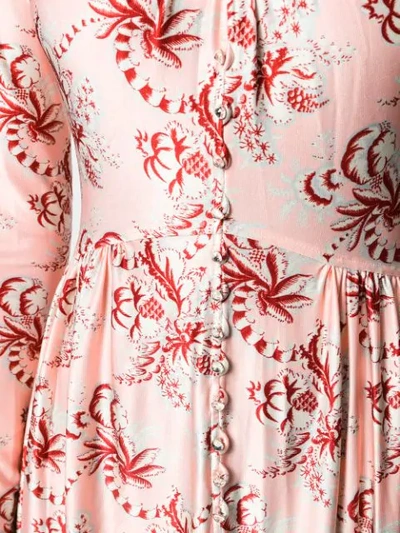 Shop Paco Rabanne Floral-print Long Dress In Pink