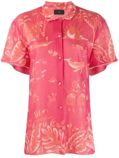 Shop Alanui 'hawaiian Dream' Hemd In Orange