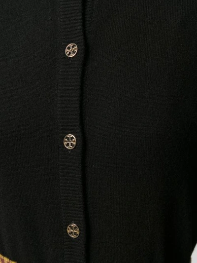 Shop Tory Burch Cashmere Slim-fit Cardigan In Black