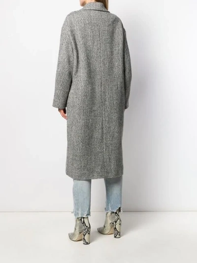 Shop Isabel Marant Étoile Oversized Double Breasted Coat In Grey