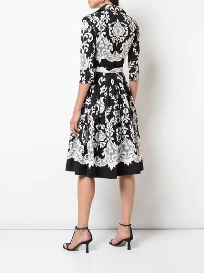Shop Samantha Sung Audrey Monochrome Midi Dress In Black