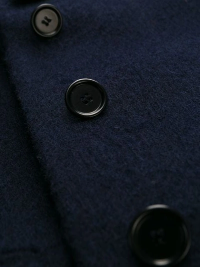 Shop Aspesi Brushed Soft Knit Overcoat In Blue