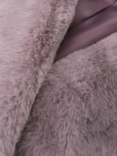 Shop Stand Studio Single-breasted Faux Fur Coat In 5140 Dusty Lavender