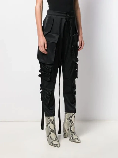 Shop Ben Taverniti Unravel Project Loose Fit Cropped Trousers In Black
