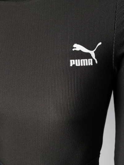 Shop Puma Cropped Logo Top - Black