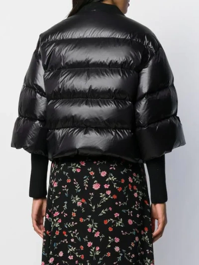 Shop Red Valentino Cropped Puffer Jacket In Black