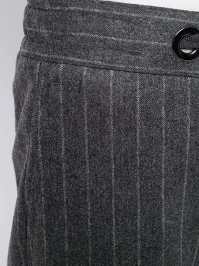 Shop Eleventy Striped Straight-leg Trousers In Grey