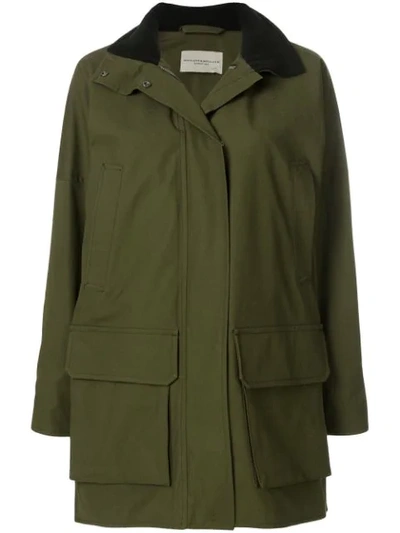 Shop Holland & Holland Hooded Military Coat In Green