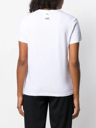 Shop Karl Lagerfeld X Puma Double Logo T-shirt In 100 White