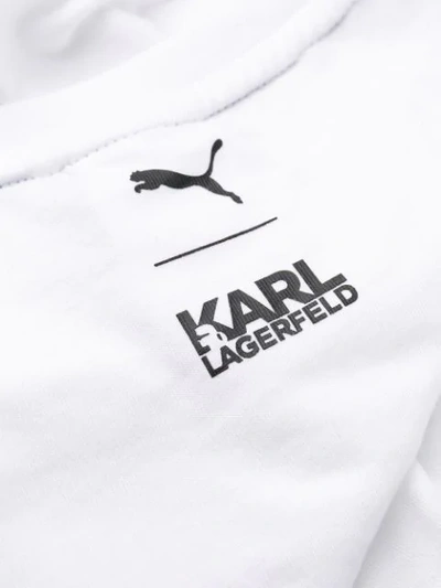 Shop Karl Lagerfeld X Puma Double Logo T-shirt In 100 White
