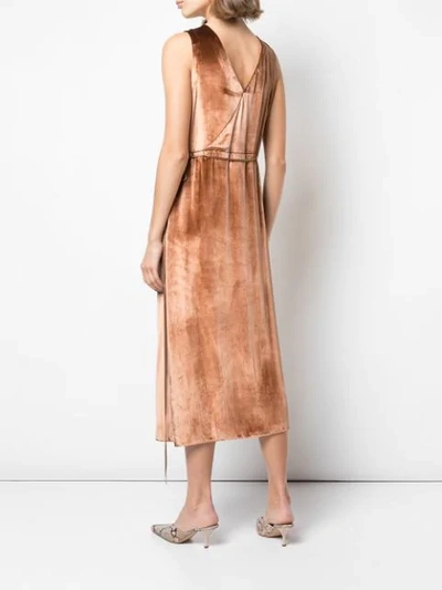 Shop Vince V-neck Wrap Dress In Gold