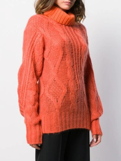 Shop Aalto Cable Knit Jumper In Orange