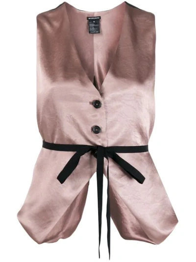 Shop Ann Demeulemeester V-beck Belted Waistcoat In Pink