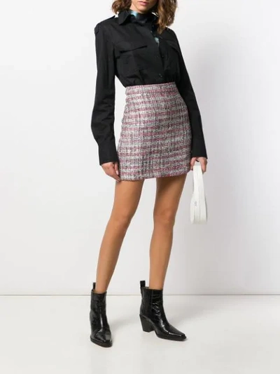 Shop Andamane Tweed Effect Skirt In White