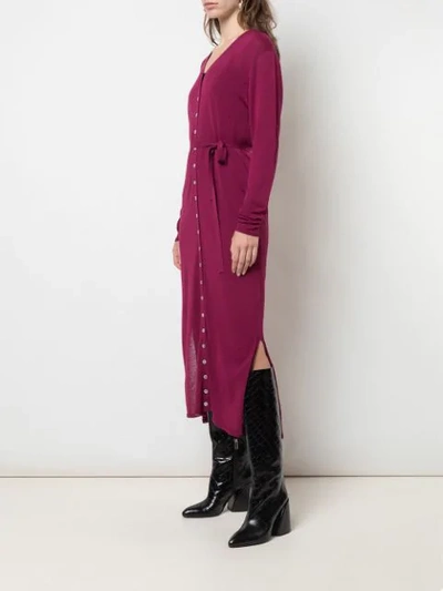 Shop Lemaire Tie-fastening Knitted Dress In Purple