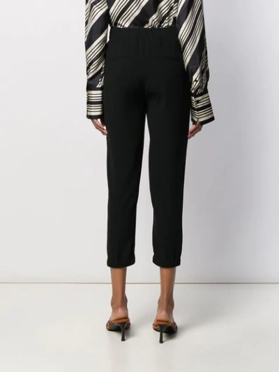 Shop Vince Drawstring Cropped Trousers In Black