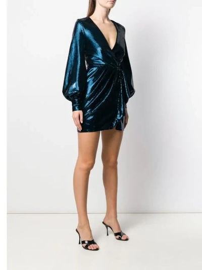 Shop Amen Sequin-embellished Mini Dress In Blue