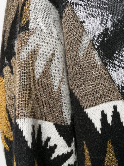 Shop Missoni Patterned Knit Coat In Black