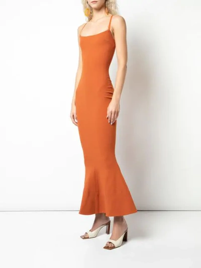 Shop Solace London Verla Fluted Hem Maxi Dress In Orange