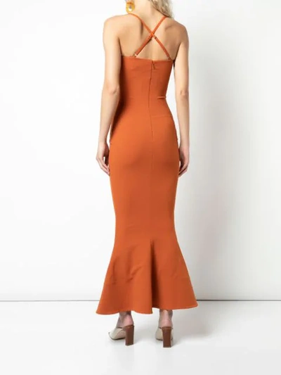 Shop Solace London Verla Fluted Hem Maxi Dress In Orange