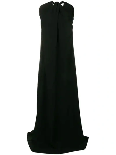 Shop Victoria Beckham Twisted Neckline Dress In Black