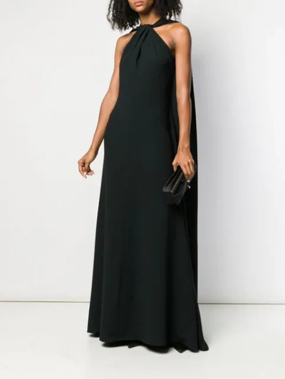 Shop Victoria Beckham Twisted Neckline Dress In Black