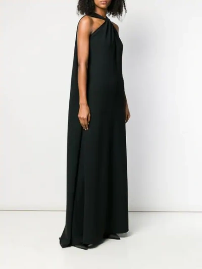 Shop Victoria Beckham Twisted Neckline Dress In Black