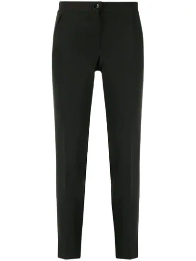 Shop Lédition Slim Fit Cropped Trousers In Black