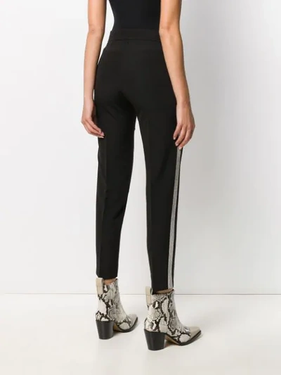Shop Lédition Slim Fit Cropped Trousers In Black