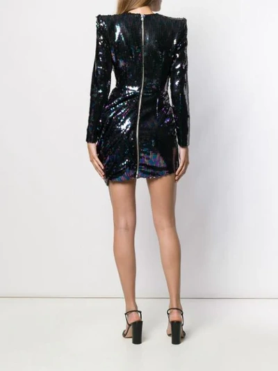 Shop Alex Perry Ruffled Sequin Dress In Black